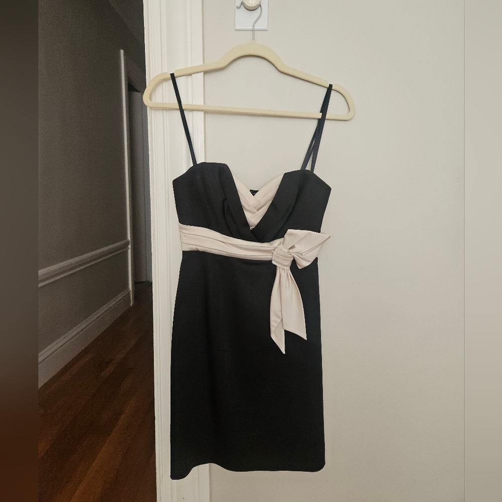 BCBG black strapless dress